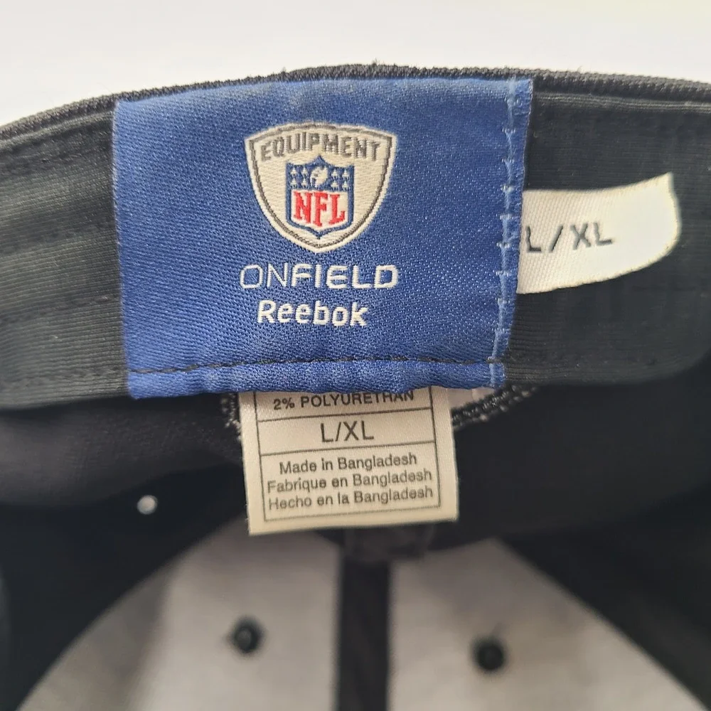 Dallas Cowboys Hat‎ Fitted L-XL Reebok Black NFL Football Logo Nylon Blend Men